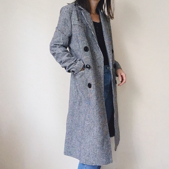 NWT houndstooth double breast trench jacket - Picture 2 of 8